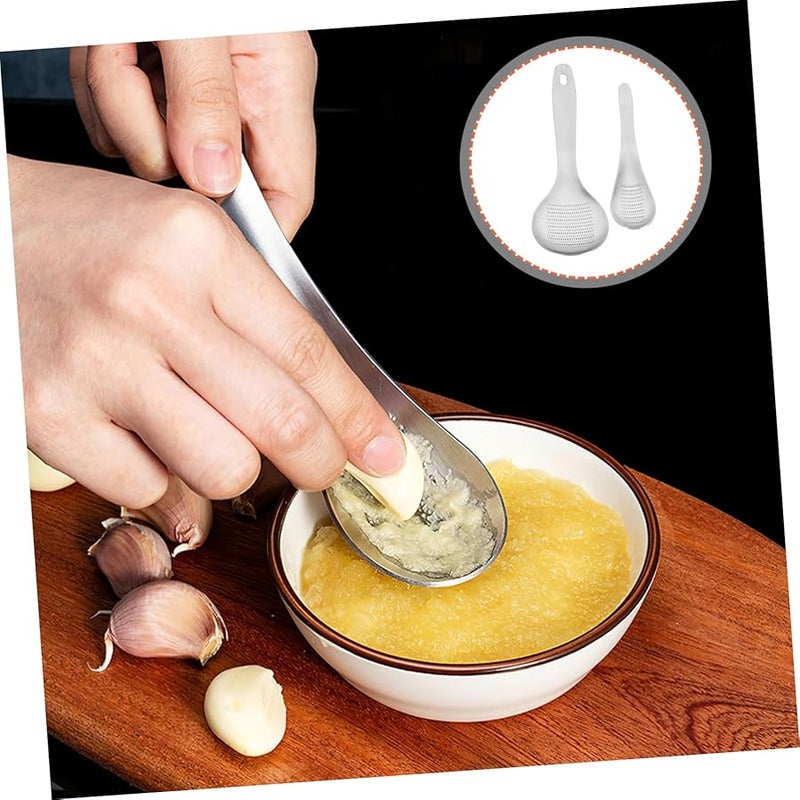 Stainless Steel Garlic Ginger Grinder 2PCS Kitchen Gadget Crusher Tool - Image 2